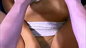 Sexy stepmom receives back massage and pussy filled with cum