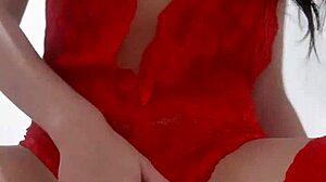 Sramidia in lingerie teases her pussy. Is she masturbating alone?