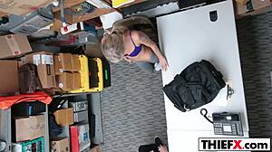 jail burglar punished with hardcore blowjob and ass fucking in garage