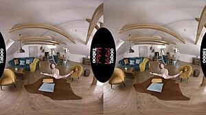 Blonde Spreads Legs Wide For POV Masturbation