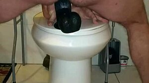 nice dildo session deep in her ass with huge toys