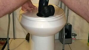 nice dildo session deep in her ass with huge toys