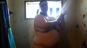 wife enjoys hot shower with cum on her big ass