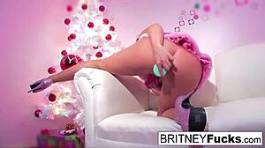 Britney Amber Finds Christmas Gift Under Tree for Her Ass