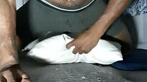 muscular male humps pillow desperate to fuck