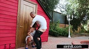 Chloe, let's finger and masturbate together in this outdoor striptease.