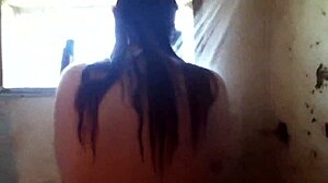 wife enjoys hot shower with cum on her big ass