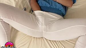 blonde babe cums hard with butt plug masturbation