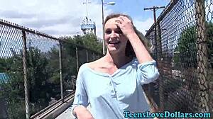 Teen 18+ager receives spunk on face in pov