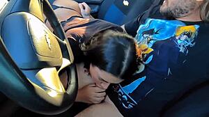 Enjoying the best moments in the public car outdoors