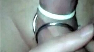 beautiful femdom squeezes balls, slaps and dominates slave