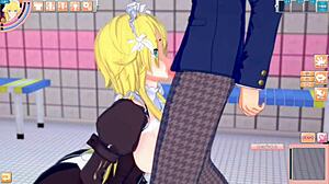 re zero frederica gets her boobs rubbed in this hentai game