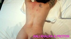 I give an erotic massage to a tattooed latina brunette