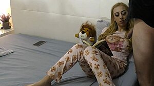 super hot petite 18+ girl plays with big cock guy's dick after cheerleading class