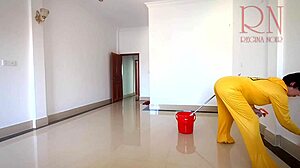 i can't stop watching this naked maid clean the office without panties