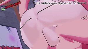 Android 21 feels intense pleasure as her ass gets pounded by a monster cock, leading to a creampie and cum