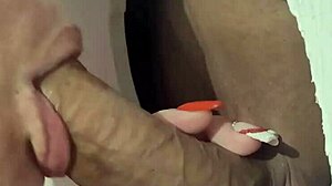 Wife Sucks Lucky Guy at Gloryhole for Cumshot Swallow