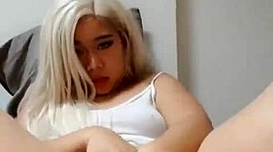 Blonde Asian Teen Fingers Herself