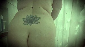 Watching a bbw bathing in the shower