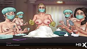 summertime saga episode 4 scene 21, beauties ask to stay in usa