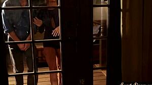 Busty stepmom's hairy pussy gets intensely fucked by her stepson.