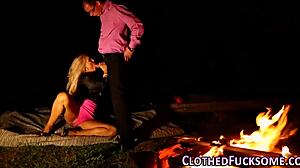 outdoor european woman in scene