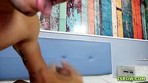 ts maria flavia delivers footjob and bareback assfucking to guys