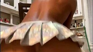 oh, nine minutes of ebony squirting orgasm in the kitchen with toys!