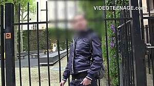 19-year-old brunette tries first porn casting 😏