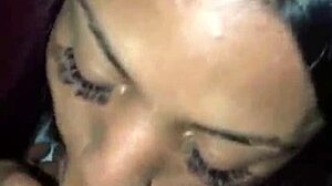 shemale passionately sucks big black cock in intense action!