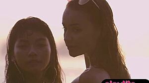 Cara and Elilith's provocative outdoor lesbian romance with tight pussies and cute tits.