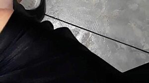 Flashing tits at laundry mat to mature lady watching