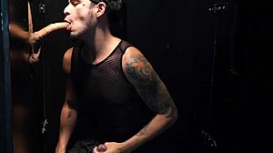 straight male visits glory hole