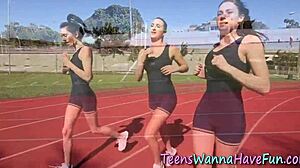 teen slut licks ass and fingers