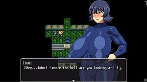 Asian milf in tight latex suit gets monster cock in hentai game