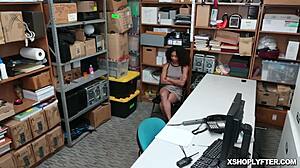 Nia Nixon's shoplifting pussy gets doggy fucked by LP officer in office