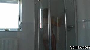 Cheating English MILF Lady Sonia Excitedly Unveils Her Monster Boobs!