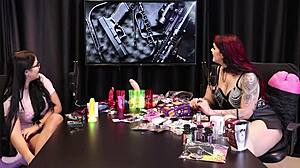 redhead teen flaunts tits, hearts on ass, reveals pussy in sheer red lingerie