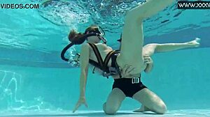 Manga girl gets fingered underwater by big cock