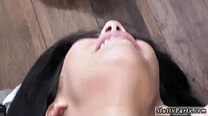 Chubby girl gives blowjob at party in group 4some hide and go freak.