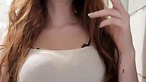 Redhead smoker in casual setting