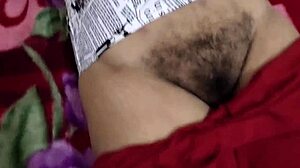 Neighbor Aunt's Pussy Peeks as Fingers Get Lost in Her Wet, Hairy Depths.