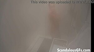 video of my gorgeous girlfriend taking a relaxing steam shower