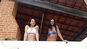 Fucking Two Hot Babes By The Pool! Diana Smith Moans