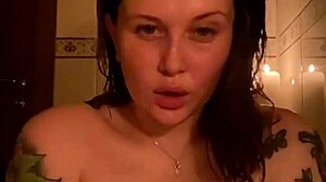 Amateur Homemade Webcam Bath Time Featuring Wet Scenes and Phone Interactions