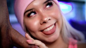 oh wow, horny blonde deepthroats her stepbrother's fat cock while parents are out.