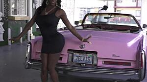 Mystique flaunts her big tits and ass in public Las Vegas, feeling the thrill