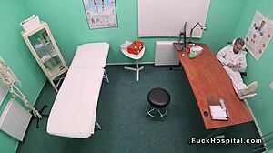 does the fake doctor fuck his brunette amateur patient?