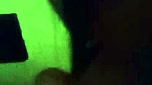 In the dark, she secretly sucks my dick while hiding from her husband