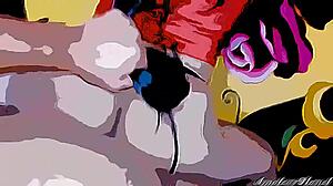 Innocent stepsister learns about sex from her stepbrother, losing her virginity in this cartoon part 1